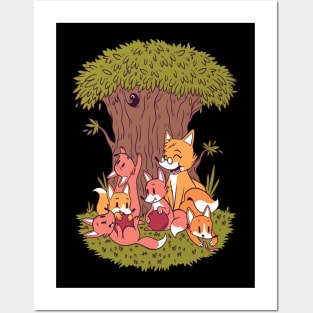 cute fox family awesome animal gift Posters and Art